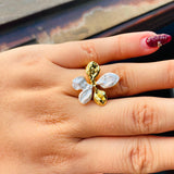 Anillo petalo dorado