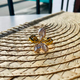 Anillo petalo dorado