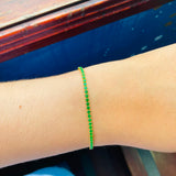 Pulsera Verde Muranos Dorada