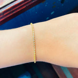 Pulsera Blanca Muranos Dorada
