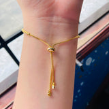 Pulsera Blanca Muranos Dorada