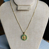 Collar Virgen Muranos Verde