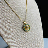 Collar Virgen Muranos Verde