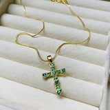 Collar Cruz Corazon Green