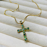 Collar Cruz Corazon Green