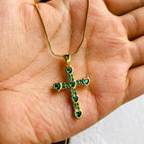 Collar Cruz Corazon Green