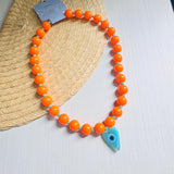 Collar naranja corazón turco