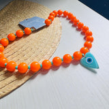 Collar naranja corazón turco