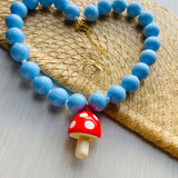 Collar Hongo Amanita Blue