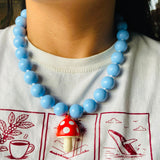 Collar Hongo Amanita Blue