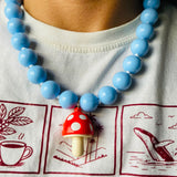Collar Hongo Amanita Blue