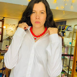 Collar corazon valiente Rojo