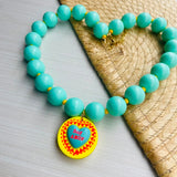 Collar Soy Amor Turquesa