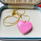 Collar corazon plano rosa