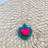 Collar espinado azul