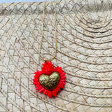 Collar espinado rojo