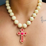 Collar Cruz Crema