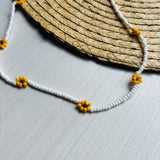 Collar gargantilla flor amarilla