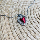 Collar corazon victoriano plateado