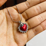 Collar corazon cruz mini plateado