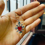Collar corazon diamante plateado