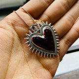 Collar corazon reina plateado