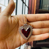 Collar corazon reina plateado