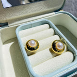 Topos boton perla dorado