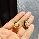 Topos boton perla dorado
