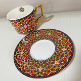 Taza+ plato  luxury terracota