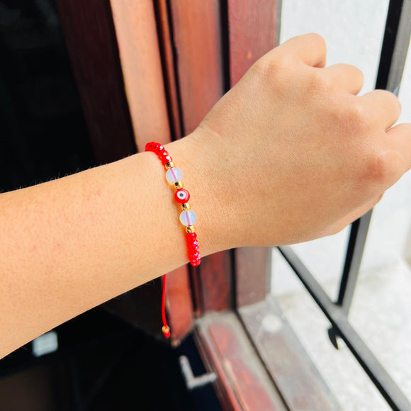 Pulsera Ojo Turco Rojo Ópalo