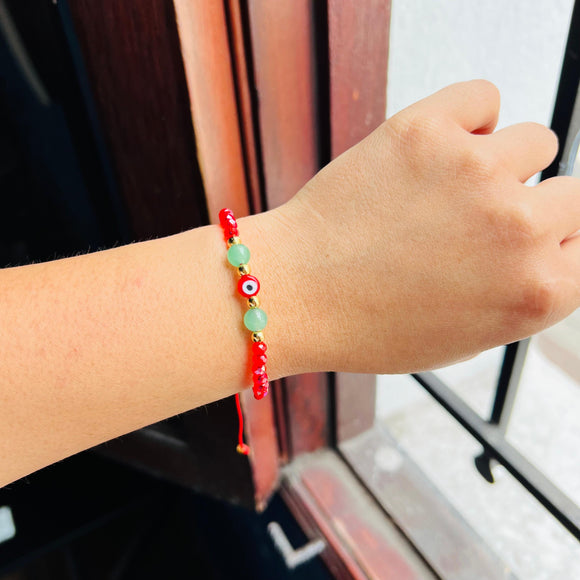 Pulsera Ojo Turco Rojo Jade