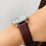 Reloj Q&Q cuero marron