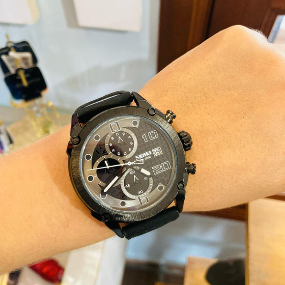 Reloj Skmei cuero negro