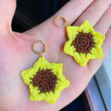 Candongas girasol crochet