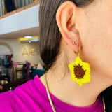 Candongas girasol crochet