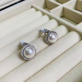 Topos clip perla plateado
