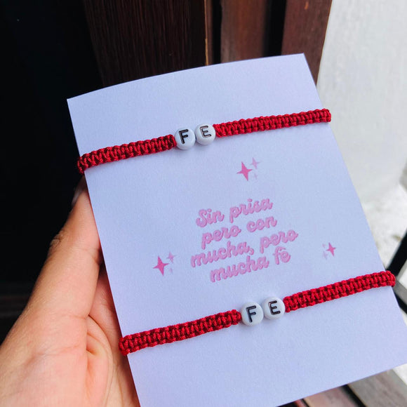 Pulsera Fe tejida x2