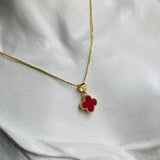 Collar Trebol Rojo