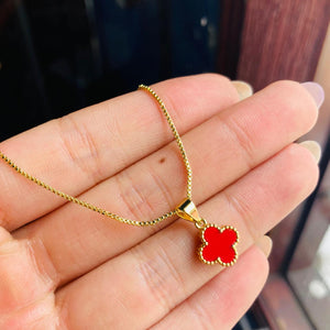 Collar Trebol Rojo