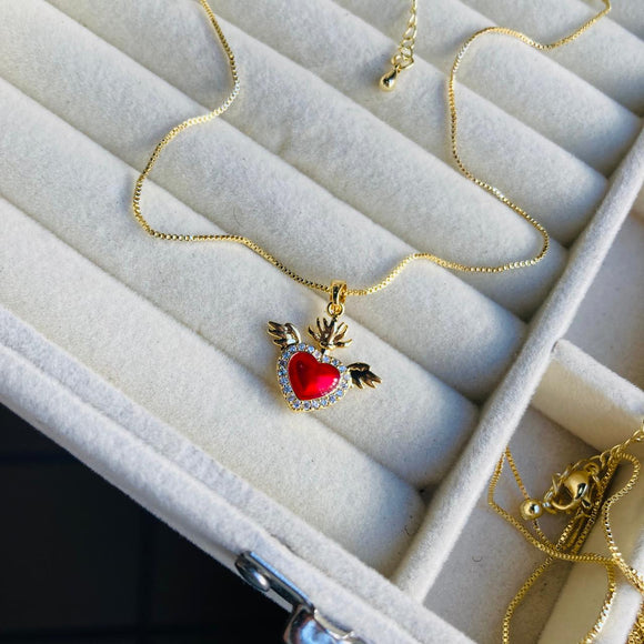 Collar corazon red