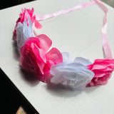 Tiara Flores Rosa/blanco