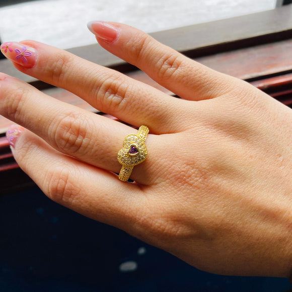 Anillo Corazon Muranos Dorado