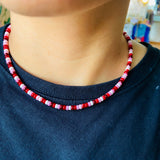 Collar mostacilla multicolor rosa