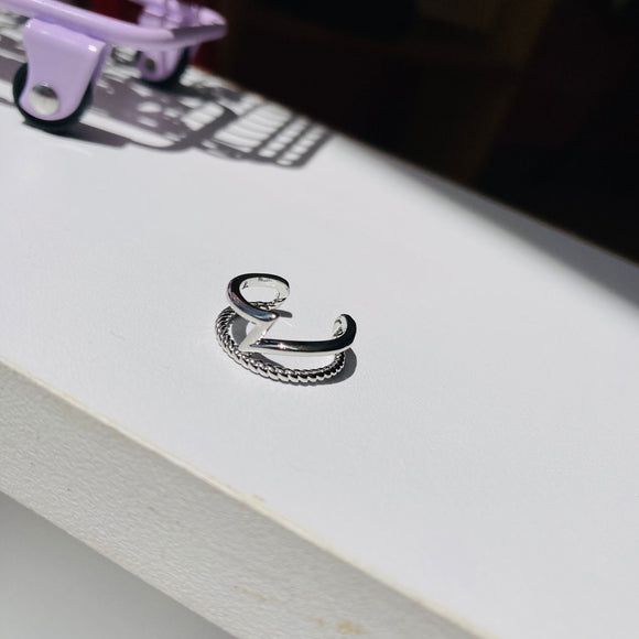 Earcuff Plateado Rayo Balines
