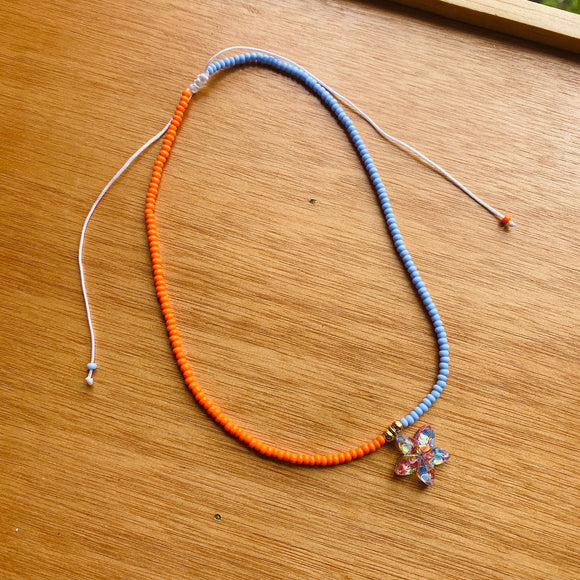 Collar Cute Celeste Naranja